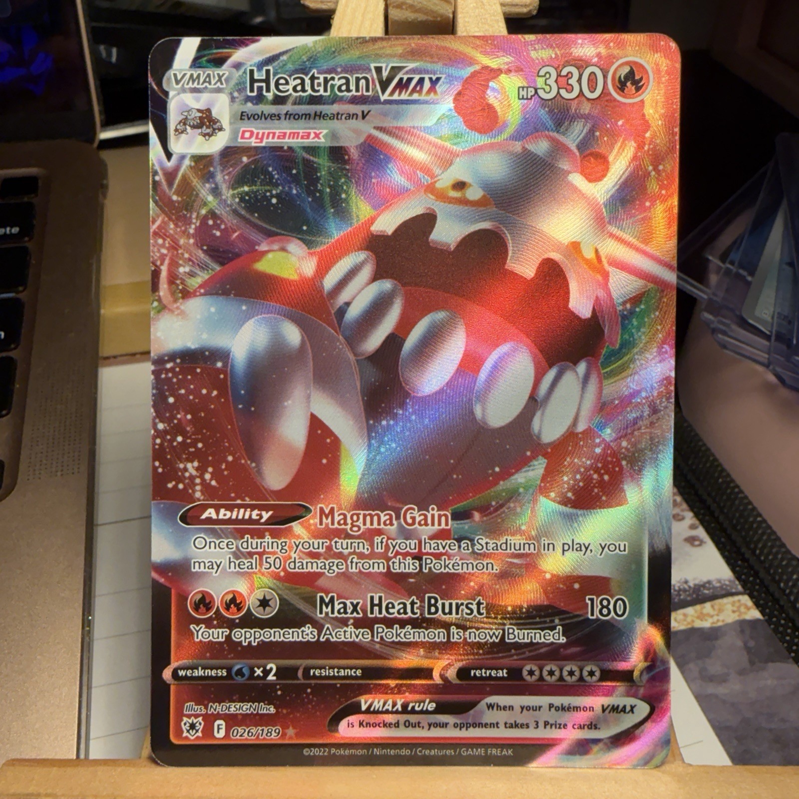Heatran VMAX 026/189 Astral Radiance Full Art Ultra Rare Holo Pokémon TCG MINT