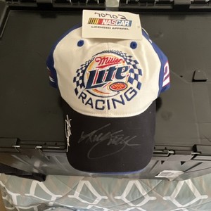 Miller Lite Racing NASCAR Kurt Busch Autographed Original Hat White Blue