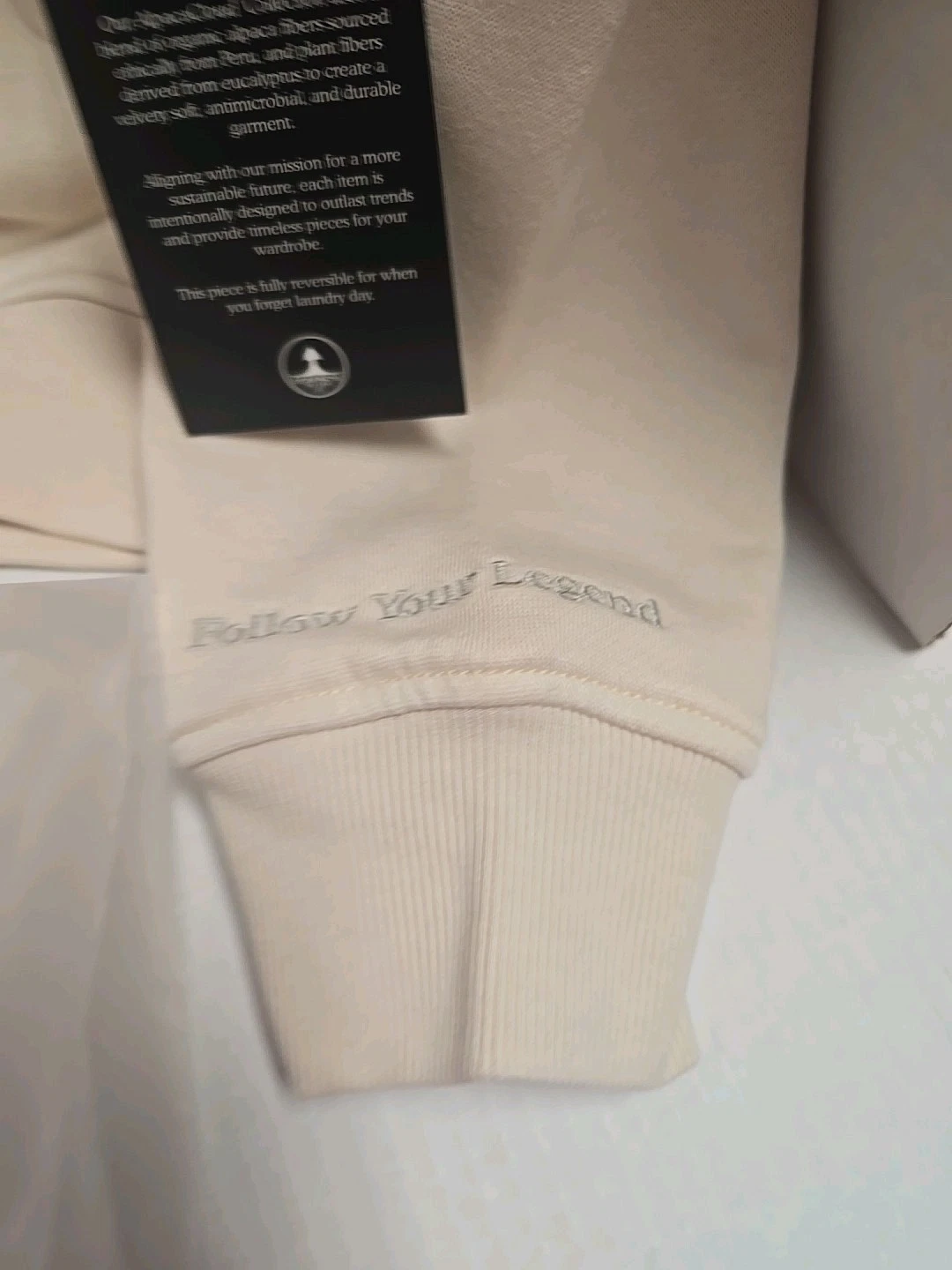 OFF WHITE Follow Your Legend AC Felpa con Cappuccio Doppio Strato Crema Taglia Med