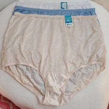 3pk Vanity Fair Perfectly Yours Silky Nylon Full Cut Granny Brief Panties 2X