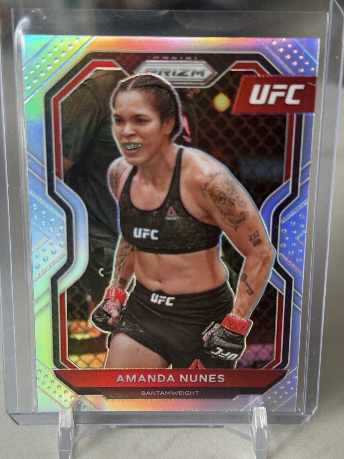 2021 Panini Prizm UFC Silver Prizm Amanda Nunes #66 Trading Card
