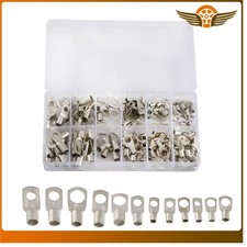 100-240Pcs Cable Lug Ring Battery Copper Tube Connector Kits Terminal Crimper AU