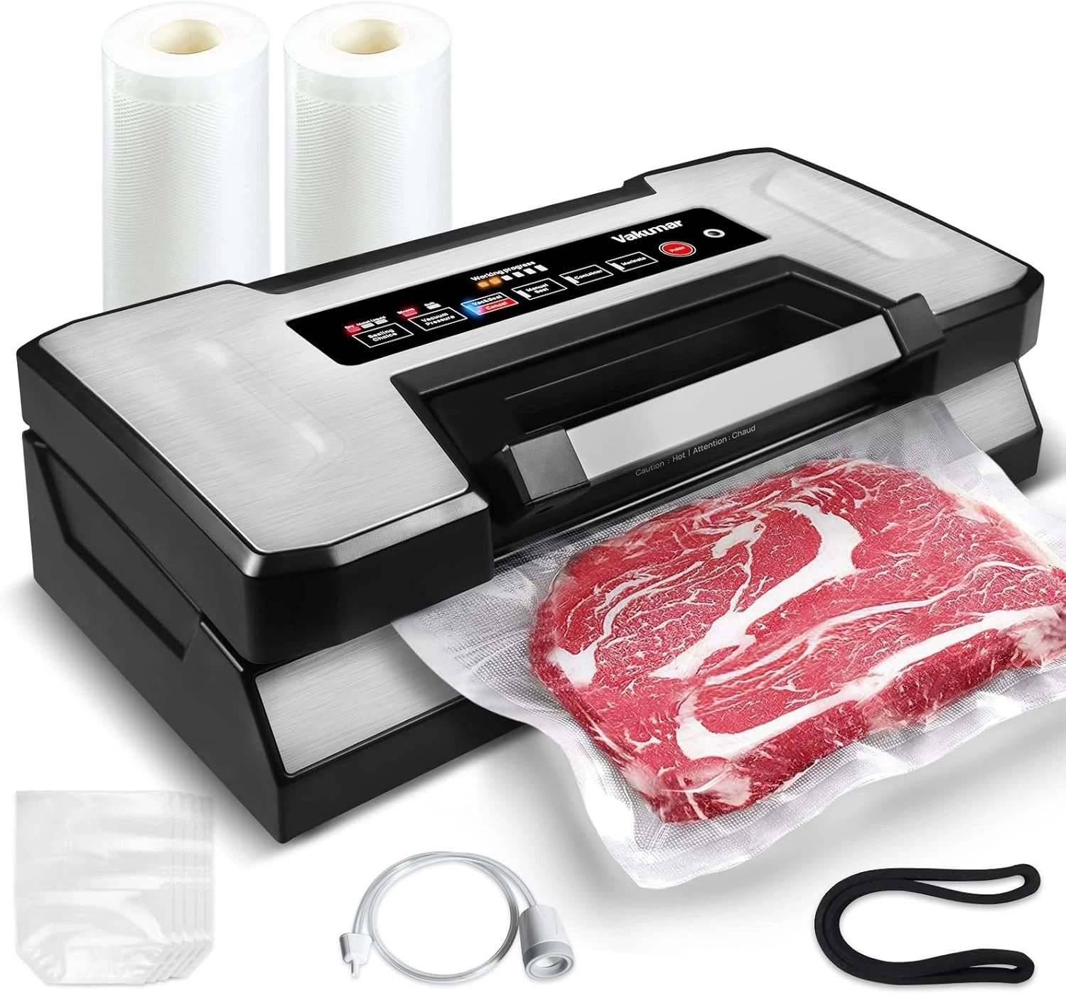 Precision Vacuum Sealer Machine Pro W/ Cutter & Lagre Bag Roll/ Viewing Lid