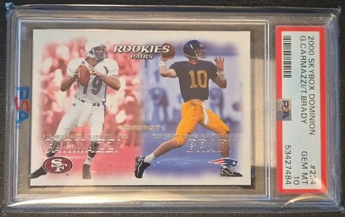 2000 Skybox Dominion - Rookies Pairs Tom Brady, Giovanni Carmazzi #234 (RC)