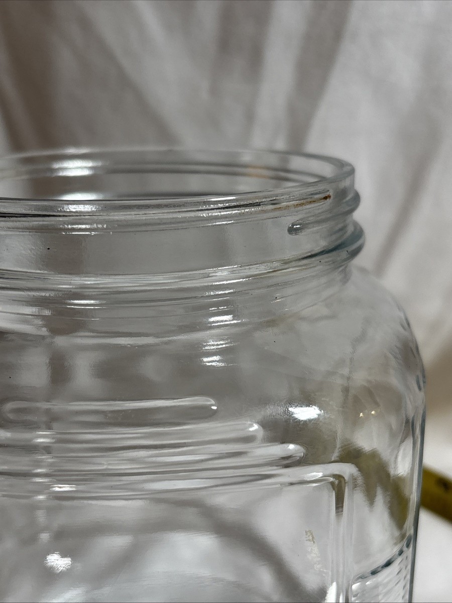 Vintage Style Anchor Hocking Hoosier Square Clear Ribbed Jar