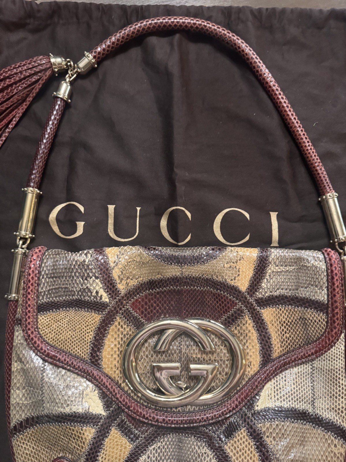 Gucci Britt GG Patchwork Croco/Python/Authentic R… - image 9