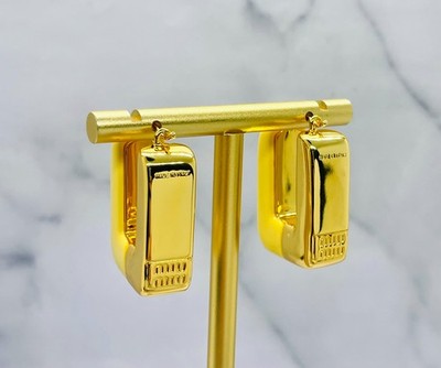 MIU MIU Cream Gold Tone Earrings - Pre owned / MC6119