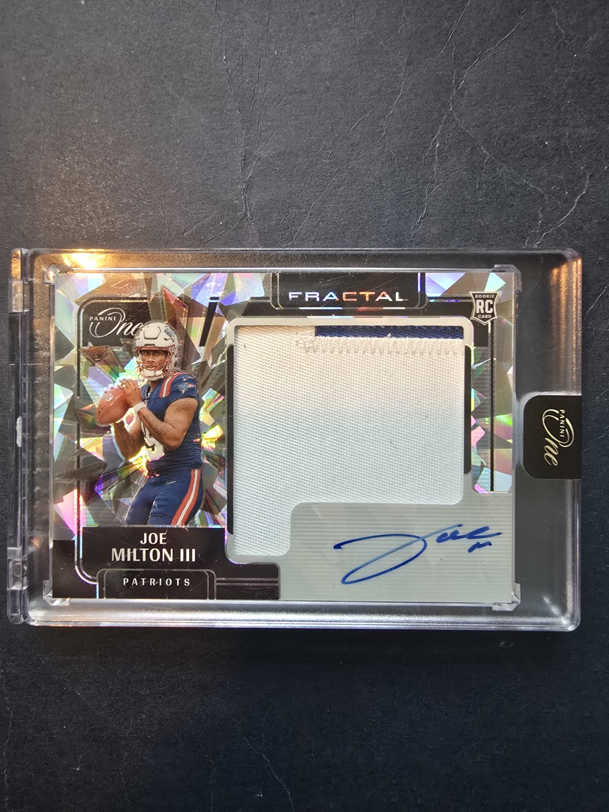 JOE MILTON III 2024 PANINI ONE FRACTAL RPA ROOKIE FOTL RC AUTO /50 Q4294