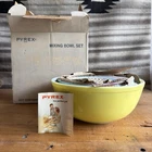 Vintage Pyrex Primary Colors Mixing Bowl Set Corning Original Packing & Paper
