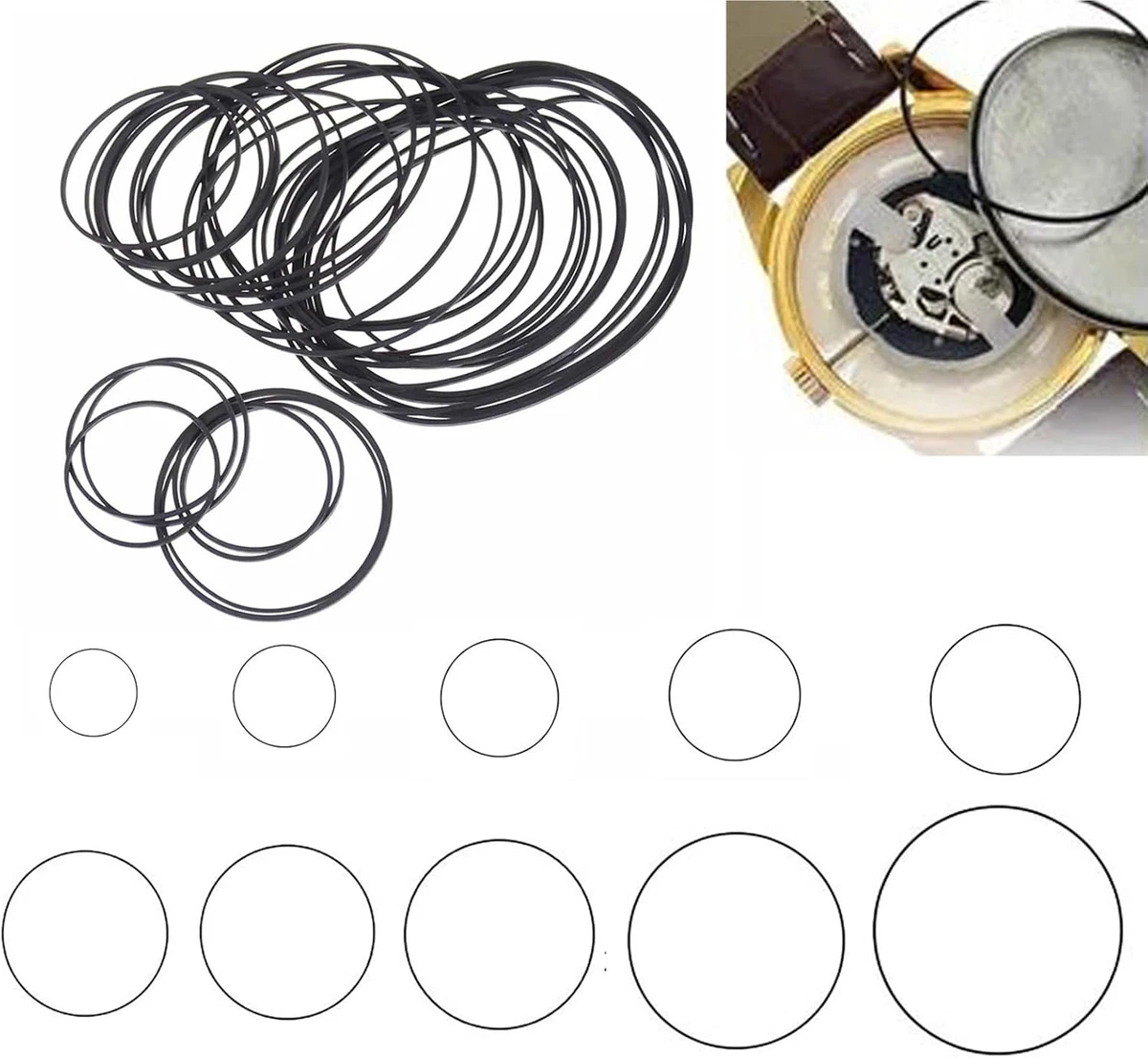 Ricambi Orologi Da Polso Guarnizioni O-Ring In Gomma Per Orologi - 500 Pezzi (0.7) Per Riparazioni Orologi E Impermeabilizzazione Ricambi Per Orologi Da Tasca - Foto 2