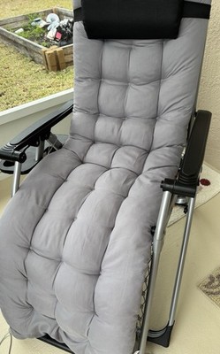 Zero Gravity Chair Outdoor Lounge Chair w/ Removable Cushion&Cup Holder&Headrest