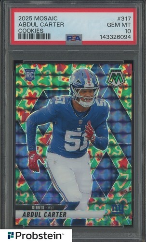 2025 Panini Mosaic Cookies Prizm #317 Abdul Carter Giants RC Rookie PSA 10
