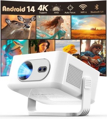Magcubic Mini Beamer Heimkino 4K Android 14 mit Dualband WiFi 6 260 ANSI