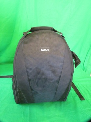 Koah 14'' Padded Film/Digital Camera Backpack Gear Bag w/Dividers Black