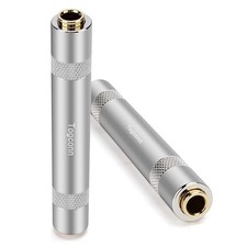 1/4 Inch TRS/TS Female to Female Gold 2 Pack 6.35mm Female to Female Coupler
