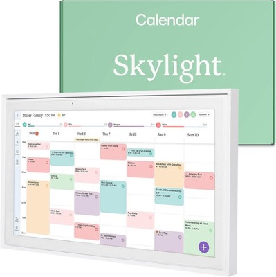 Skylight Calendar: 15-inch Wall Planner Digital Calendar & 15 - White USED