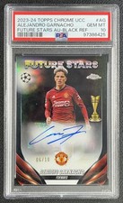 ALEJANDRO GARNACHO PSA 10 2023-24 TOPPS CHROME UCC FUTURE STARS AUTO BLACK 6/10