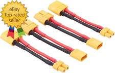 4Pcs XT30 XT-30 to XT60 XT-60 Male Female RC Connector Adapter with 16Awg 5Cm