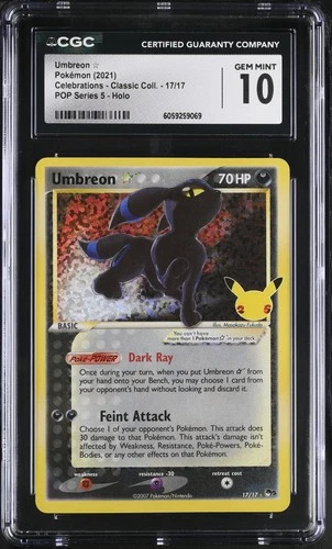 Umbreon 17/17 Pop Series 5 Holo Pokemon CGC 10 Gem Mint *069