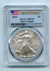 2022 $1 American Silver Eagle PCGS MS70 FDOI Flag Label - GC647-GC Vault