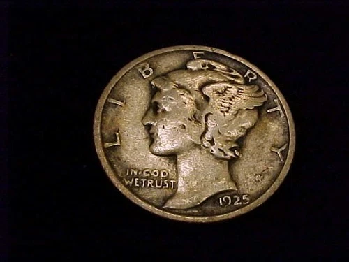 1925-D Mercury Dime,  Fine in grade.