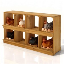 8 Hole Wooden Chicken Nesting Box for Hens Ducks Laying Eggs Coop Outdoor