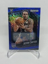 2024-25 Panini Prizm Black FOTL Devin Carter Rookie Auto Blue Shimmer /25