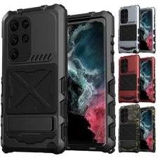 No Screw Metal Shockproof Stand Case Cover for Samsung Galaxy S23 S24 Ultra