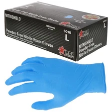 MCR Safety 6010 NitriShield™ 4 mil Blue Disposable Powder-Free, Textured Grip