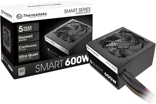 Thermaltake SMART 600W ATX 12V V2.3EPS 80 Plus Certified Active PFC Power Supply
