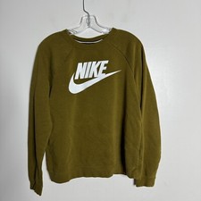 Nike Sweater M Boys Crew Neck Green Pull Over Cotton
