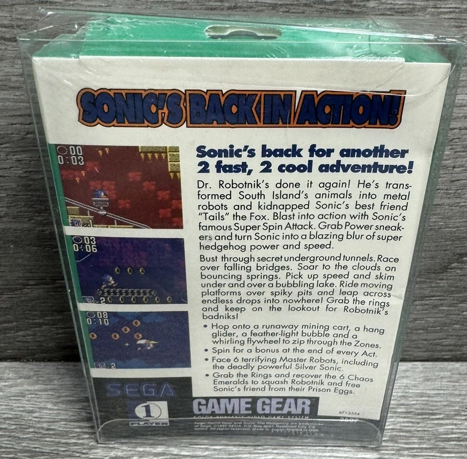 Sonic The Hedgehog 2 MADE IN JAPAN REDWOOD CITY MID PRODUCTION Sega Game Gear - Image 2 of 4