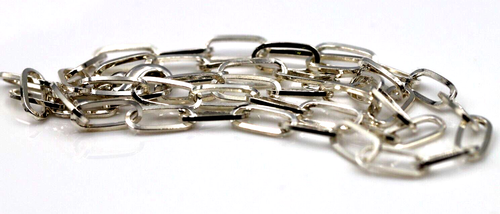 Genuine Heavy Sterling Silver Paper Clip Link Chain Necklace 50cm Long - Bild 13 von 24