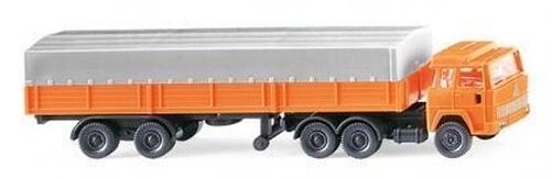 Wiking 095611 - 1/160 Flatbed Trailer (Magirus) - Orange - New