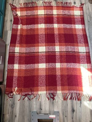 Threshold Plaid Throw Blanket Fall Red Orange 54x62
