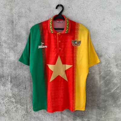 KAMERUN 1994 1995 HOME FOOTBALL SHIRT MITRE NATIONALMANNSCHAFT TRIKOT GRÖSSE XL