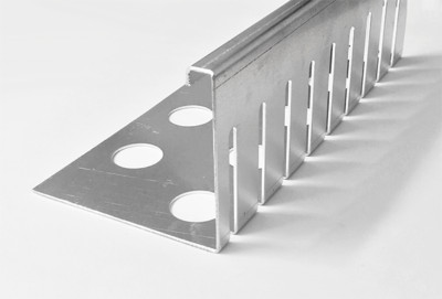 Kiesfangleisten klein gelocht Aluminium 1,5mm Kiesleiste Balkon Flach/ Gründach.