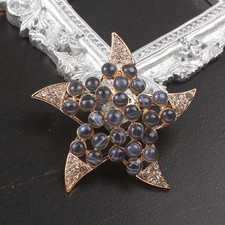 Sparkling Starfish Brooch for Women's Black Pearl Starfish Pin Gift