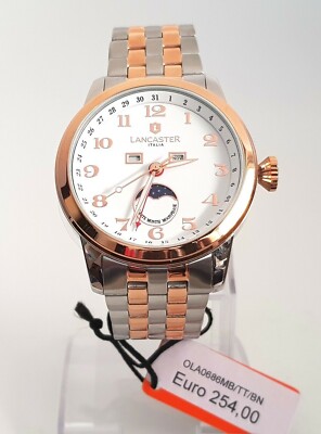 Lancaster Narciso Herrenuhr Zifferblatt Mondphasen mit Tag Datum 254,00  NEU