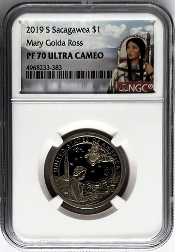 2019 S PROOF SACAGAWEA DOLLAR $1 MARY GOLDA ROSS NGC PF70 NATIVE AMERICAN LABEL