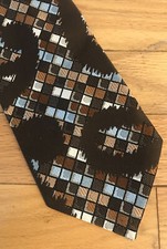 Vintage 60s Geometric Design Swing Tie Artcraft 3.75  Wide Polyester Necktie