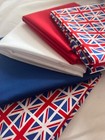 Lot Fat Quarter - Coronation Union Jack rouge bleu blanc bruant tissu artisanal