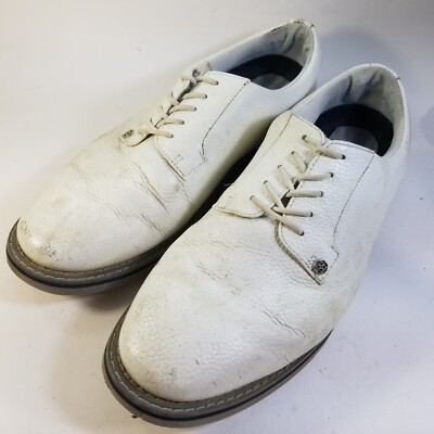 G/Fore G4 Gallivanter White Pebble Leather Golf Shoes Mens Size