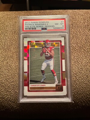 Patrick Mahomes rookie card donruss the rookies #7 graded 8 nr mnt plus