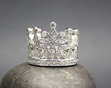 CROWN RING with CUBIC ZIRCONIIA set in .925 STERLING SILVER FAST FREE SHIPPING 