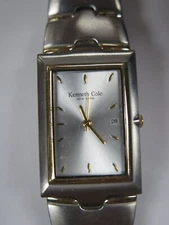 Kenneth Cole Men KC3306 Formal Date Two Tone 25mm Quartz Analog Watch Needs Batt