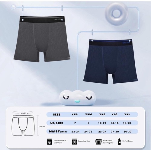 BRISIRA Coolmax Boy's Boxer Briefs Performance Breathable - YXL 18-20 - Picture 3 of 6