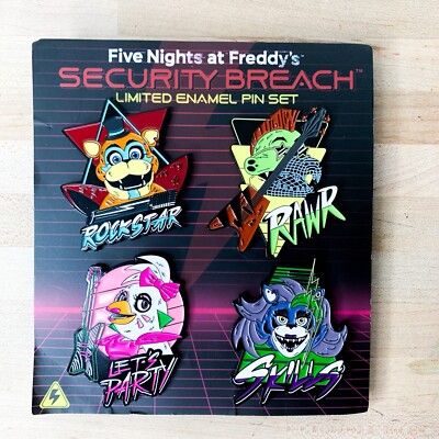  Five Nights at Freddy's Security Breach Limited Ed Collectible Enamel Pin Set