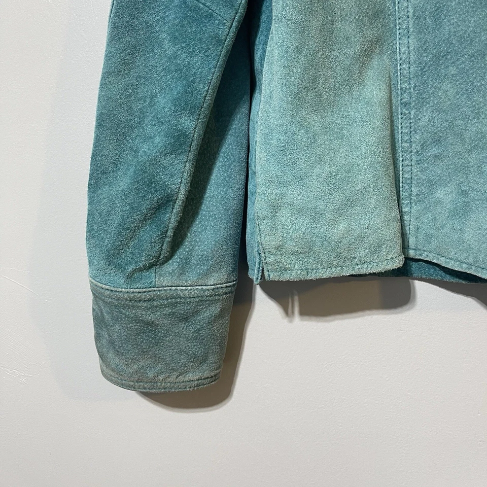 Chaqueta AMI Para Mujer Abrigo Blazer Abrigo de Cuero Forrado Azul De Colección Mediano Festival Talla M Foto 3 de 4