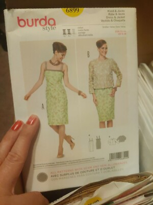 Burda Style Pattern 6899 Ms Close Fit Dress w/Seam Detail & Over Jacket Sz 6-18